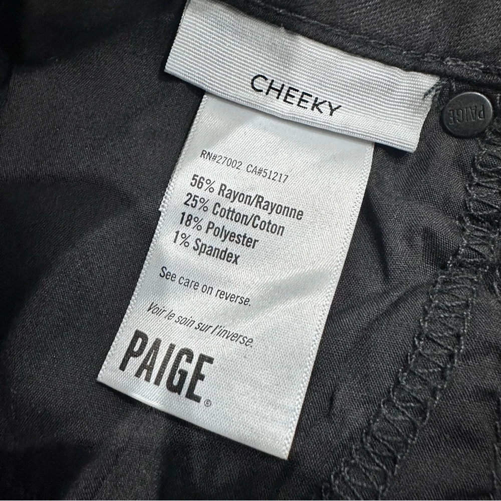 PAIGE coated cheeky high rise skinny jeans in black fog luke size 25